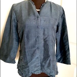 Eileen Fisher | Crushed Button Blouse Top Blazer